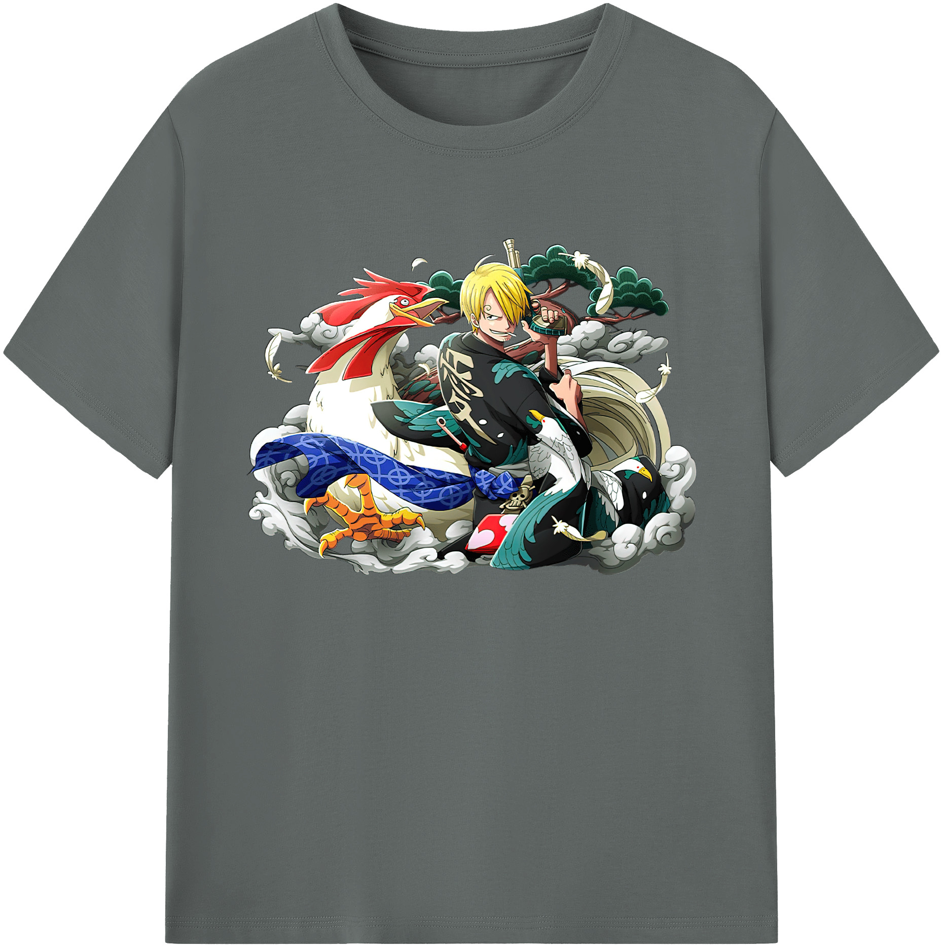 （画像用） ワンピース サンジ ONE PIECE Sanji 綿100％ メンズ半袖Tシャツ｜肌触りやわらか＆通気性